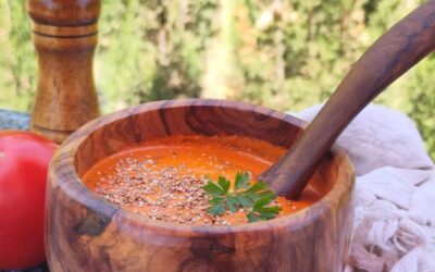 Crema de pimientos asados a la brasa