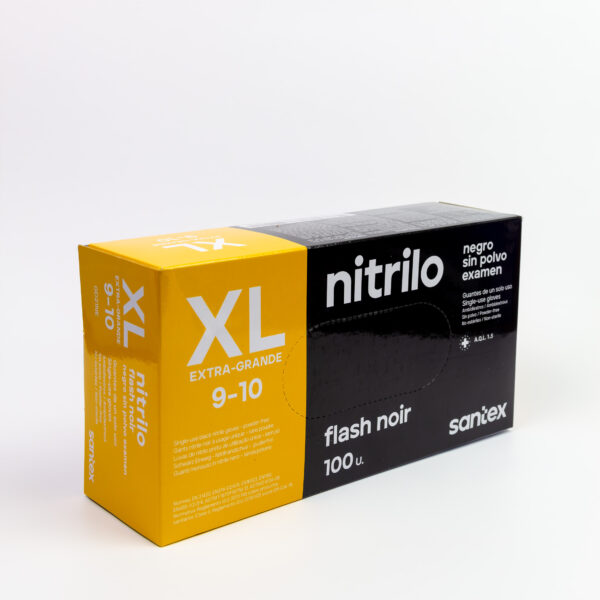 Guantes nitrilo negro sin polvo talla XL
