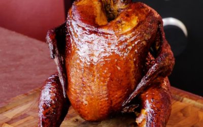 Pollo ahumado con glaseado de miel y limón