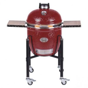 Kamado Monolith Classic Pro 2.0 roja con carro y mesas laterales de 46 cm