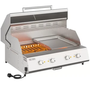 Plancha eléctrica Fry Top 750 Pianeta Grill en acero inoxidable para cocina de exterior